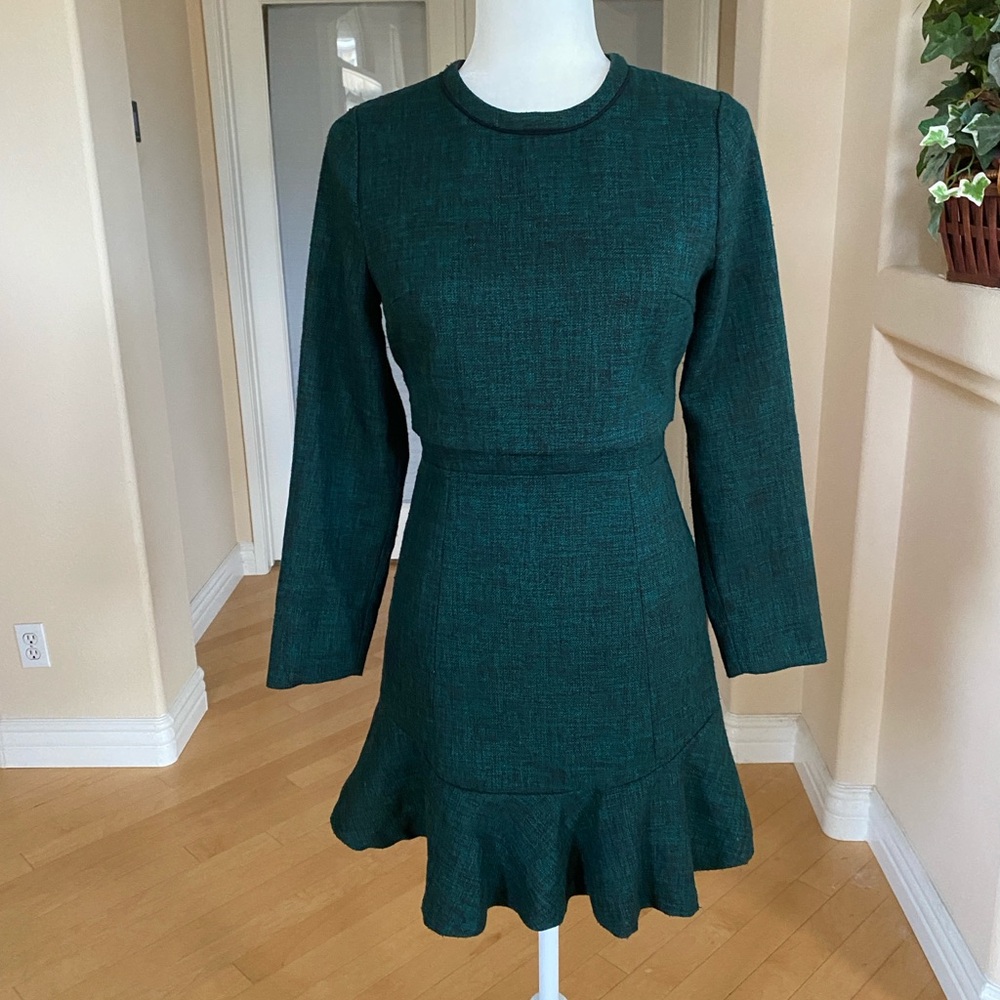 Chic Long Sleeve Green Dress